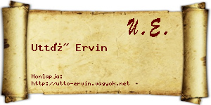 Uttó Ervin névjegykártya